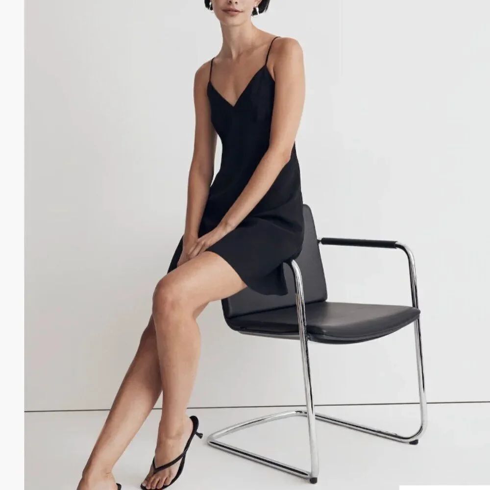 Madewell NL091 Black Layton Mini Slip Dress size 2 NWT